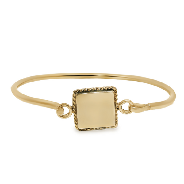 German Silver Engravable Square Rope Trim Bangle