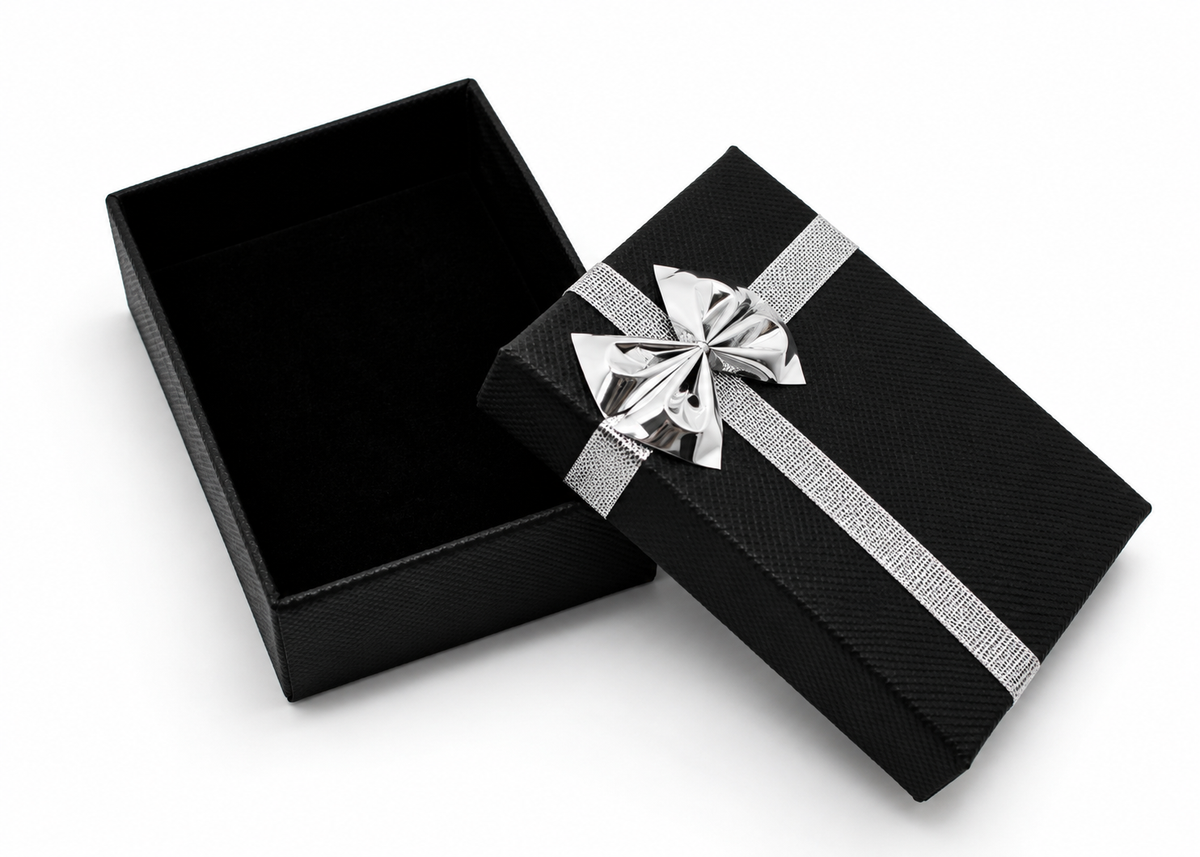 Black & Silver Necklace & Pendant Jewelry Boxes (Case of 72)