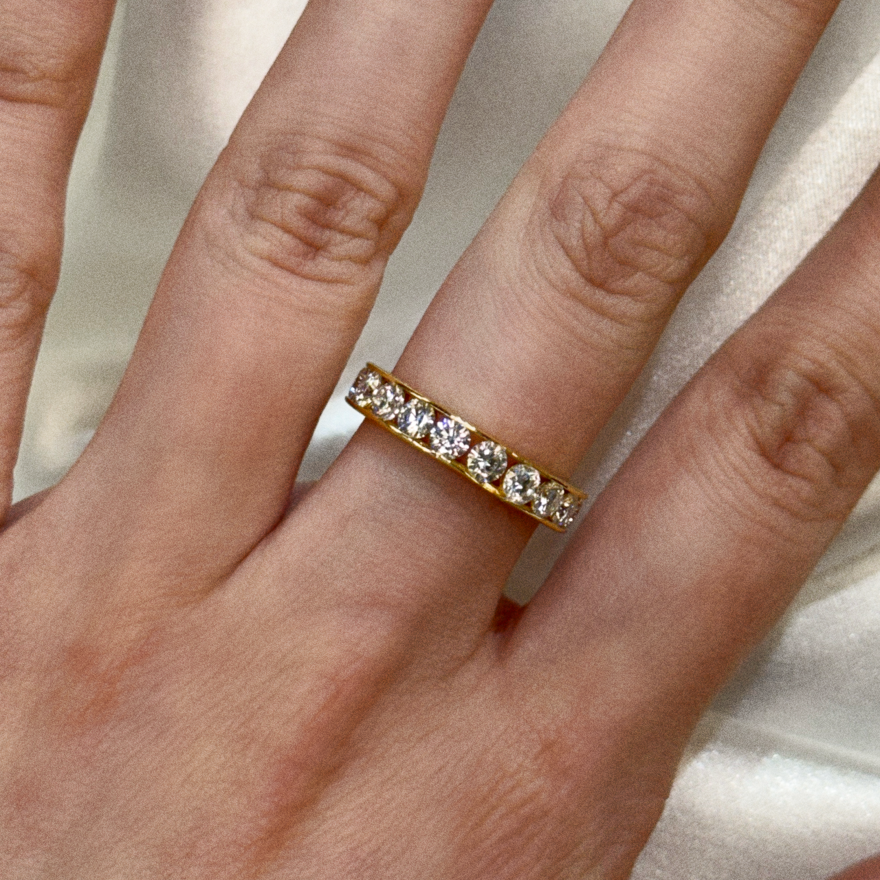 Sterling Silver Moissanite 3.25CT Eternity Band