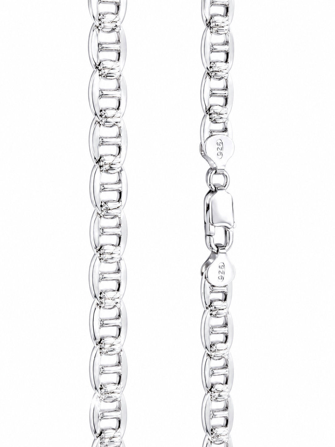 Sterling Silver Gucci Pave Chain 8MM