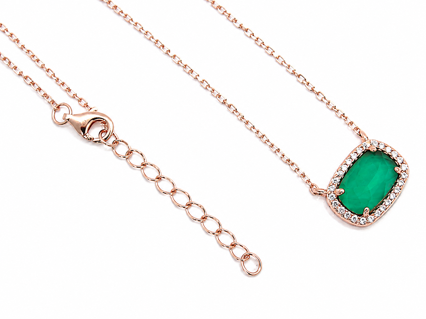 Sterling Silver Designer Inspired Gem Stone Necklace
