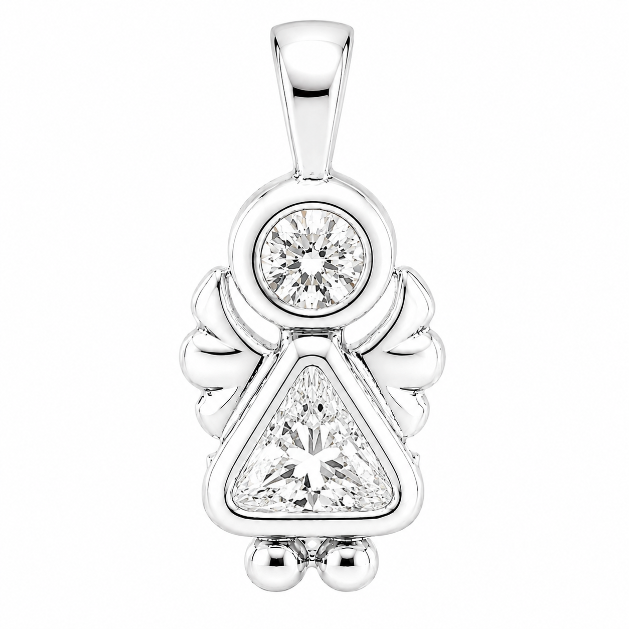 Sterling Silver Angel Birthstone Pendant