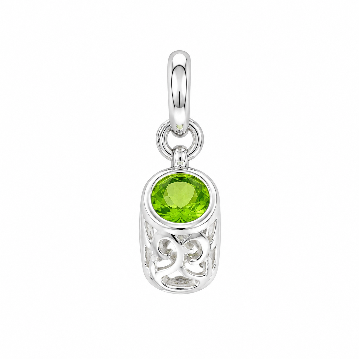 Sterling Silver Shoe Birthstone Pendant