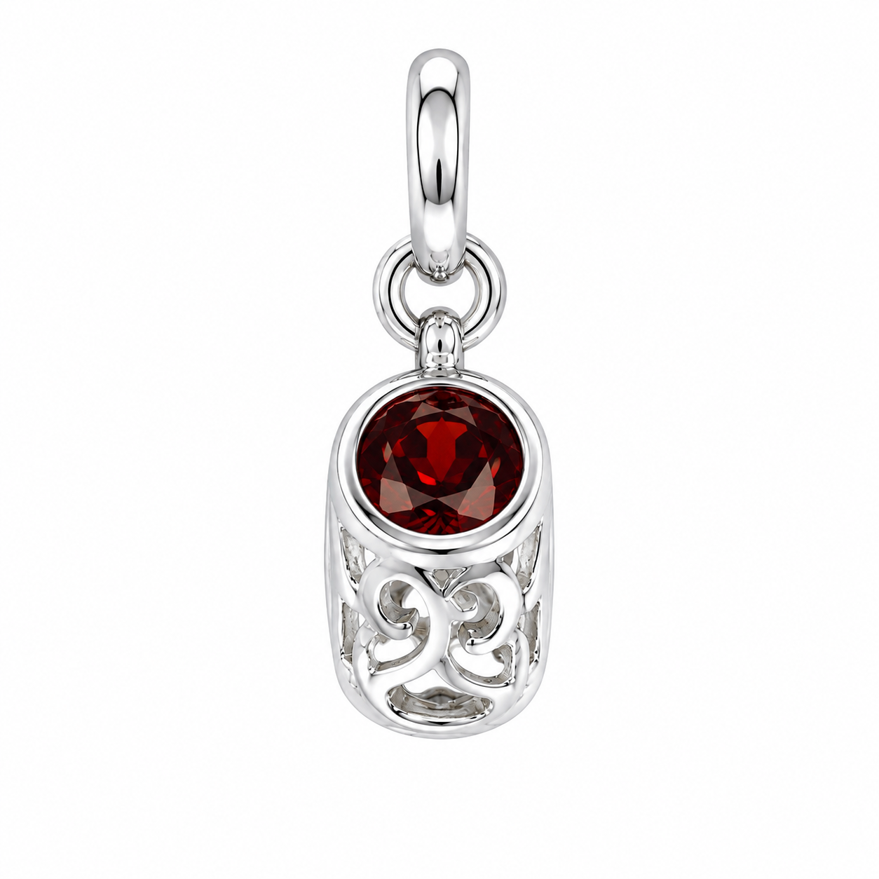 Sterling Silver Shoe Birthstone Pendant