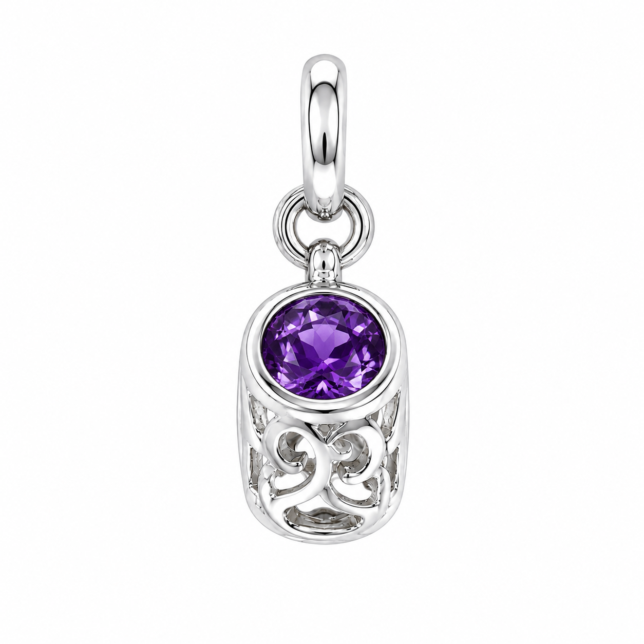 Sterling Silver Shoe Birthstone Pendant