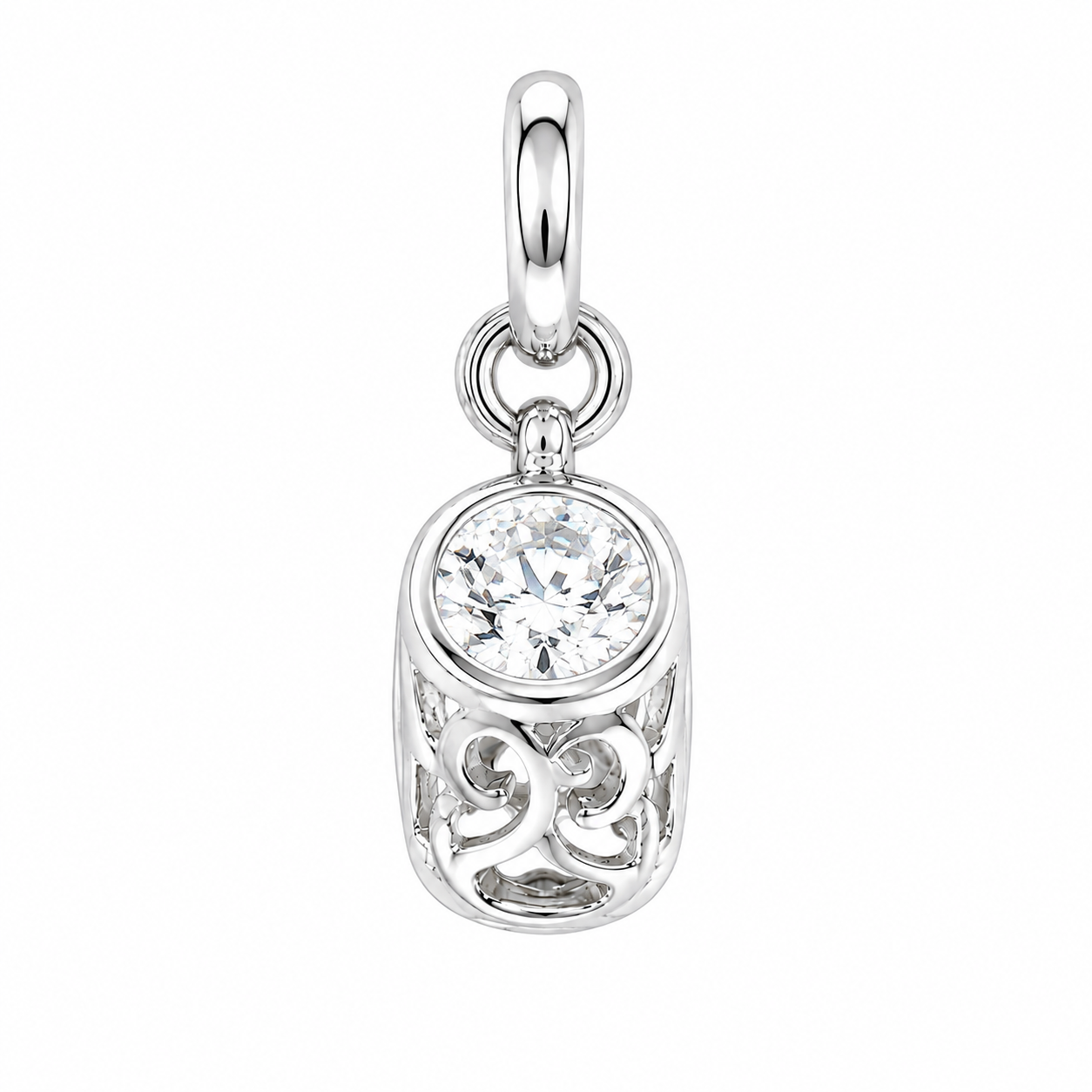 Sterling Silver Shoe Birthstone Pendant
