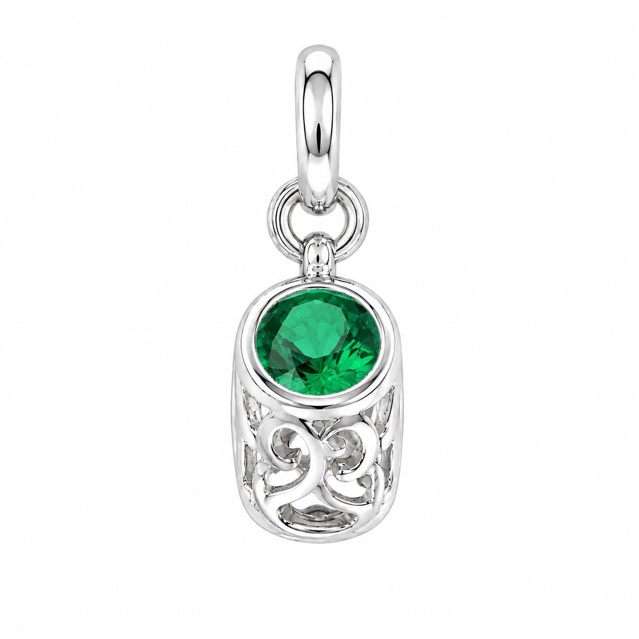 Sterling Silver Shoe Birthstone Pendant