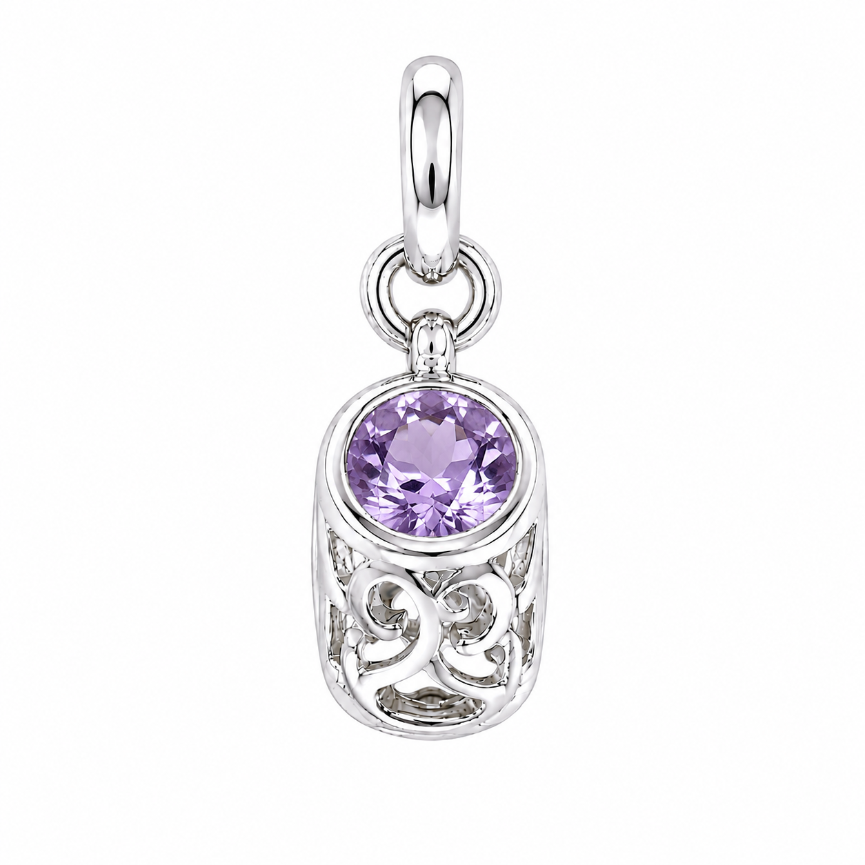 Sterling Silver Shoe Birthstone Pendant