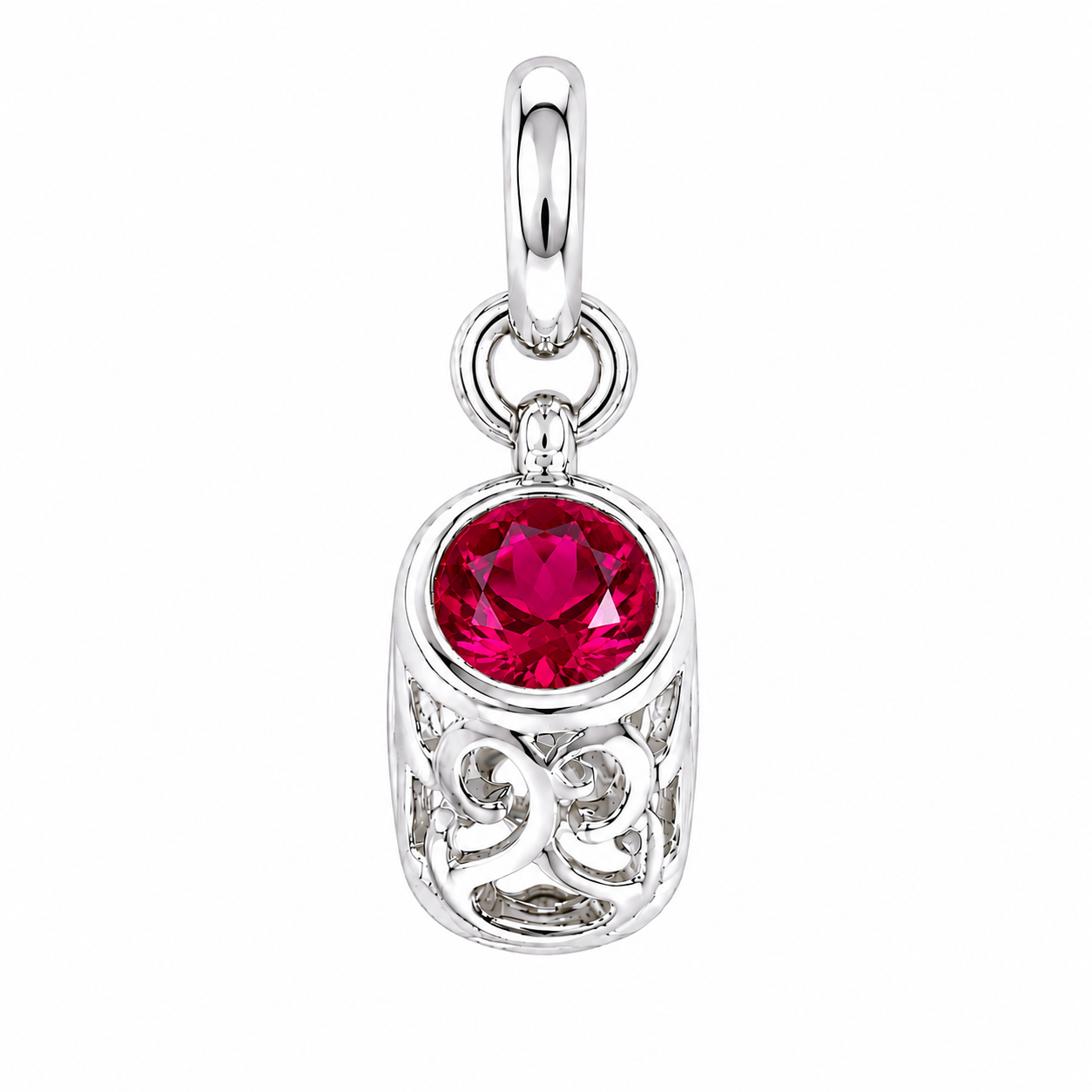 Sterling Silver Shoe Birthstone Pendant