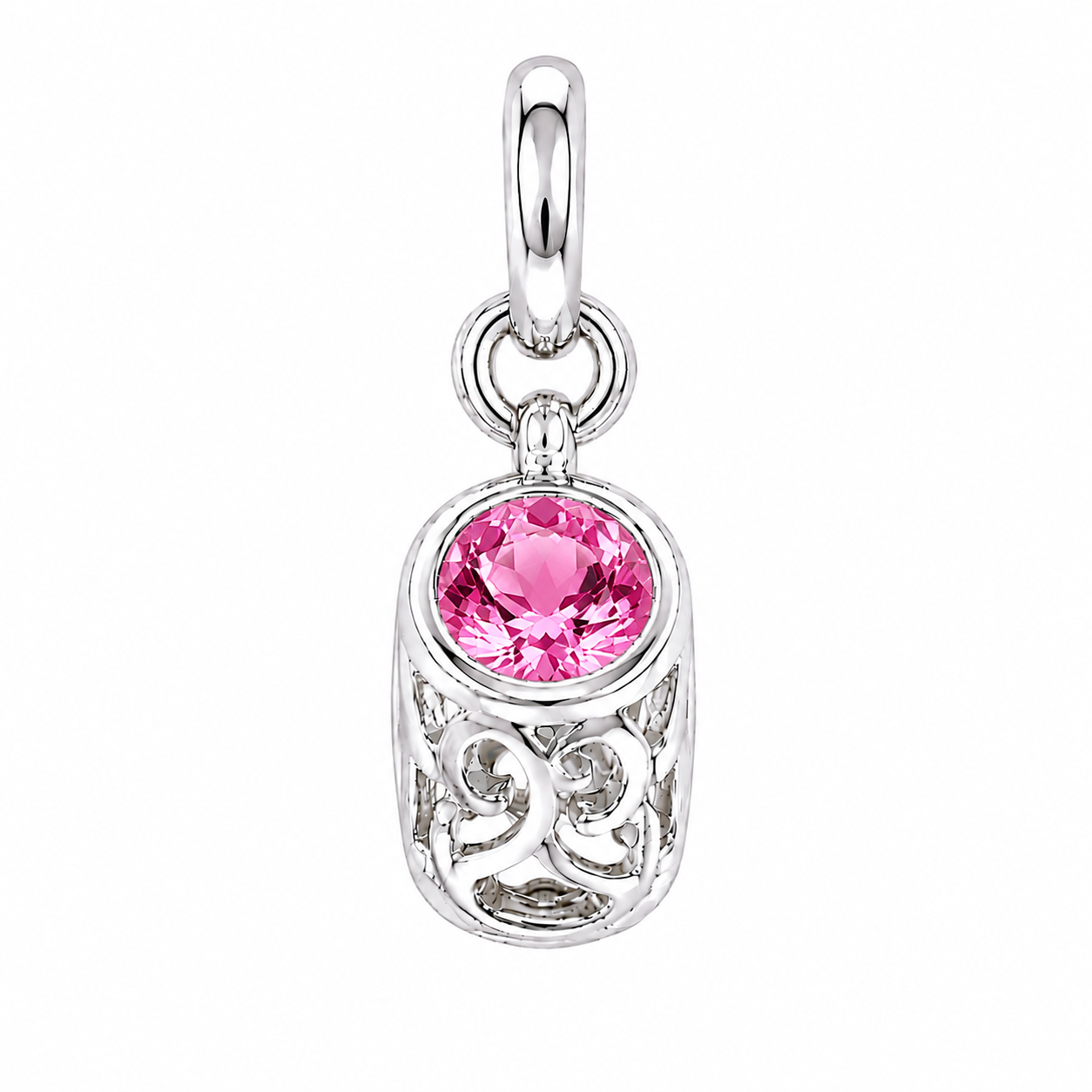Sterling Silver Shoe Birthstone Pendant