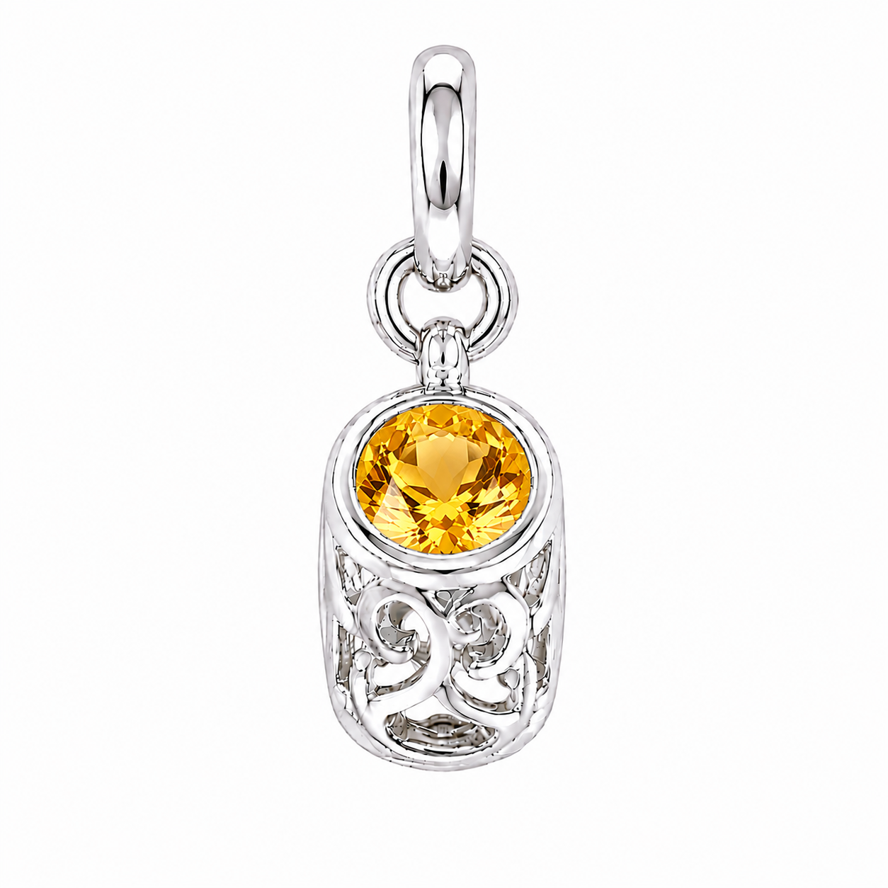 Sterling Silver Shoe Birthstone Pendant