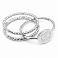 Engravable Sterling Silver Rope Jacket Stackable Ring