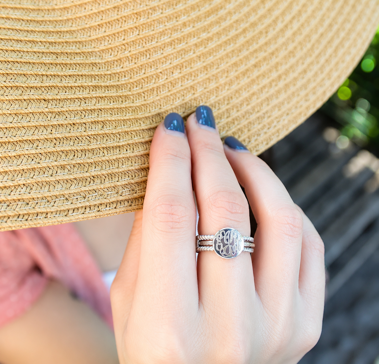 Engravable Sterling Silver Rope Jacket Stackable Ring