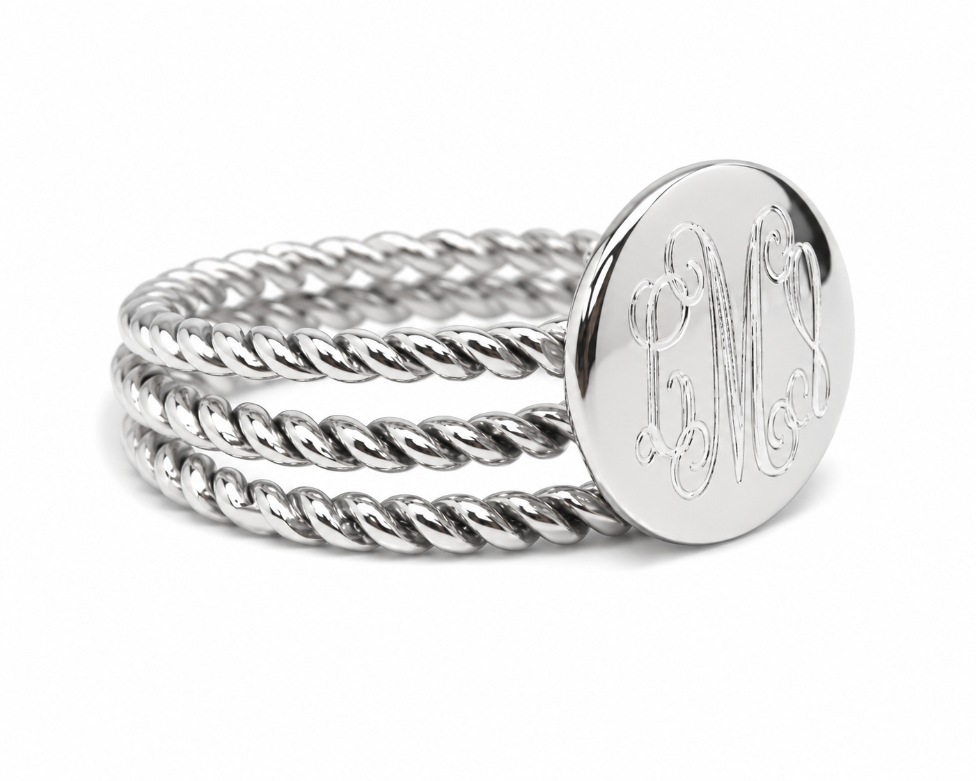 Sterling Silver Round Plain Top Rope Band Ring