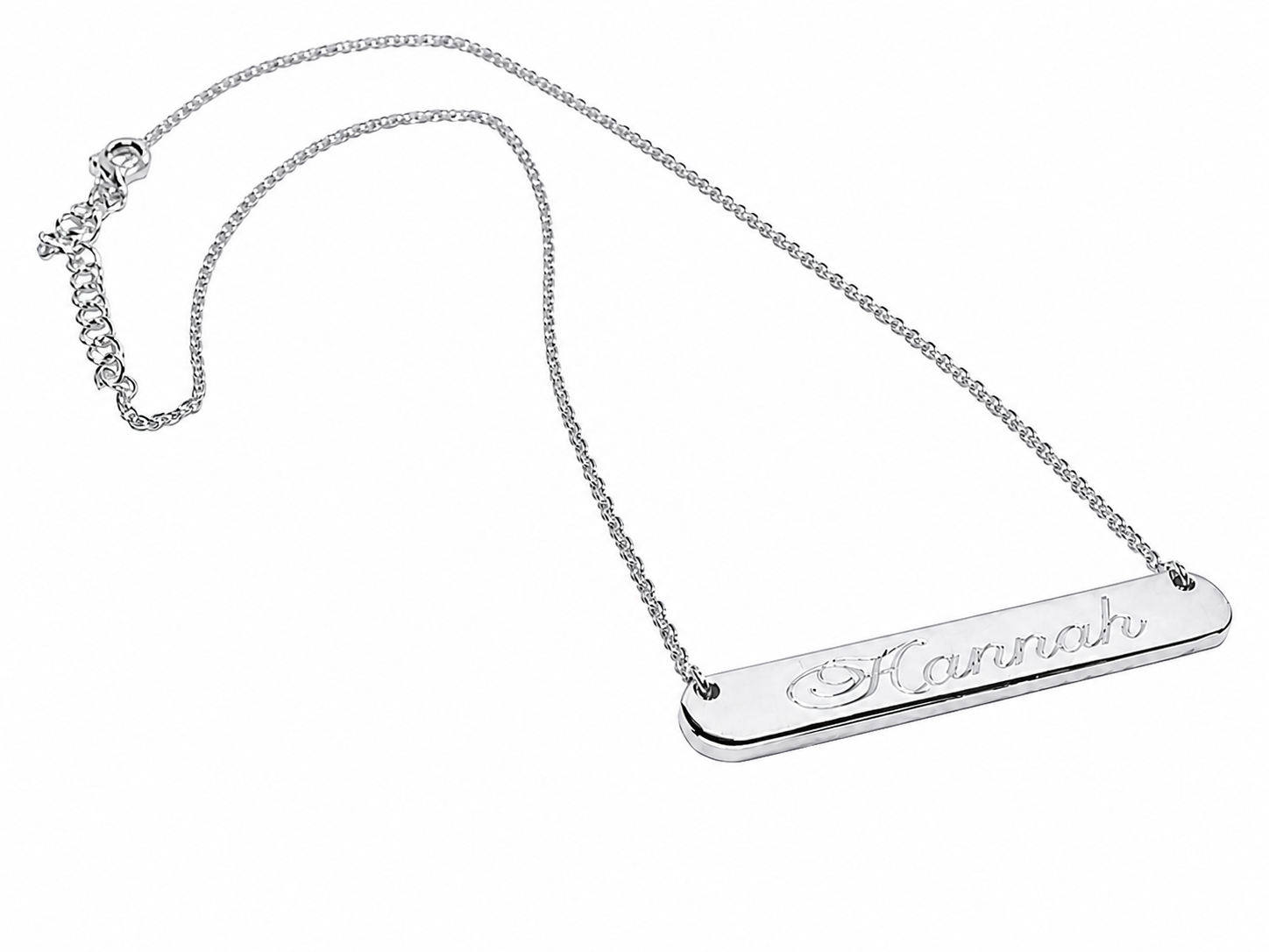 Sterling Silver Small Bar Necklaces (35 mm x 4 mm)