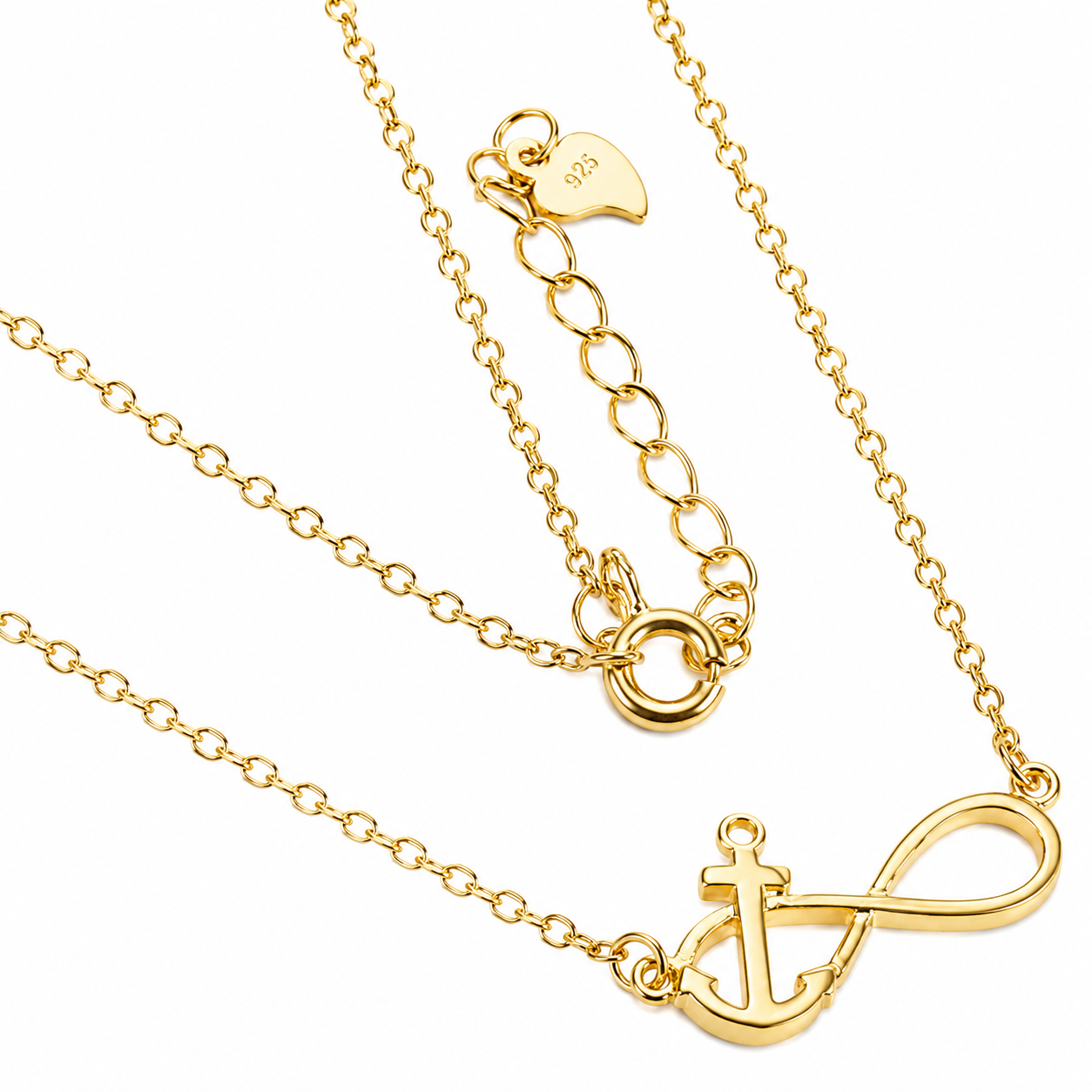 Sterling Silver Infinity Anchor Necklace