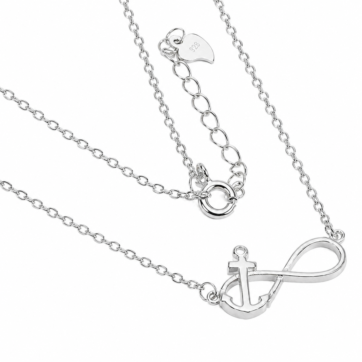 Sterling Silver Infinity Anchor Necklace