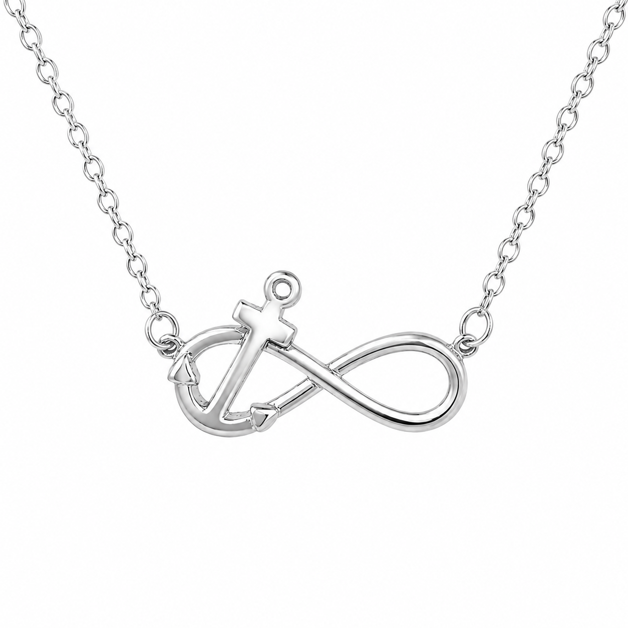 Sterling Silver Infinity Anchor Necklace