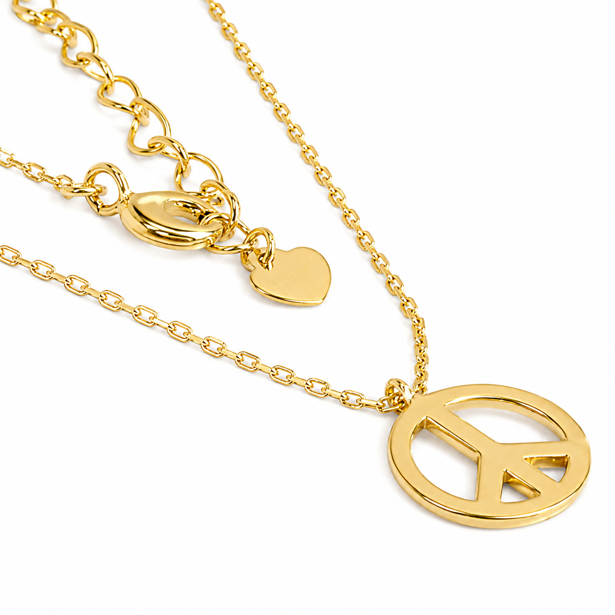 Sterling Silver Non-Engravable Peace Sign Necklace