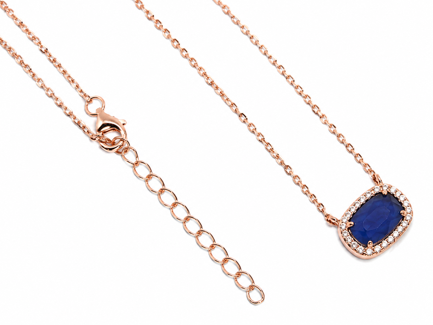 Sterling Silver Designer Inspired Gem Stone Necklace