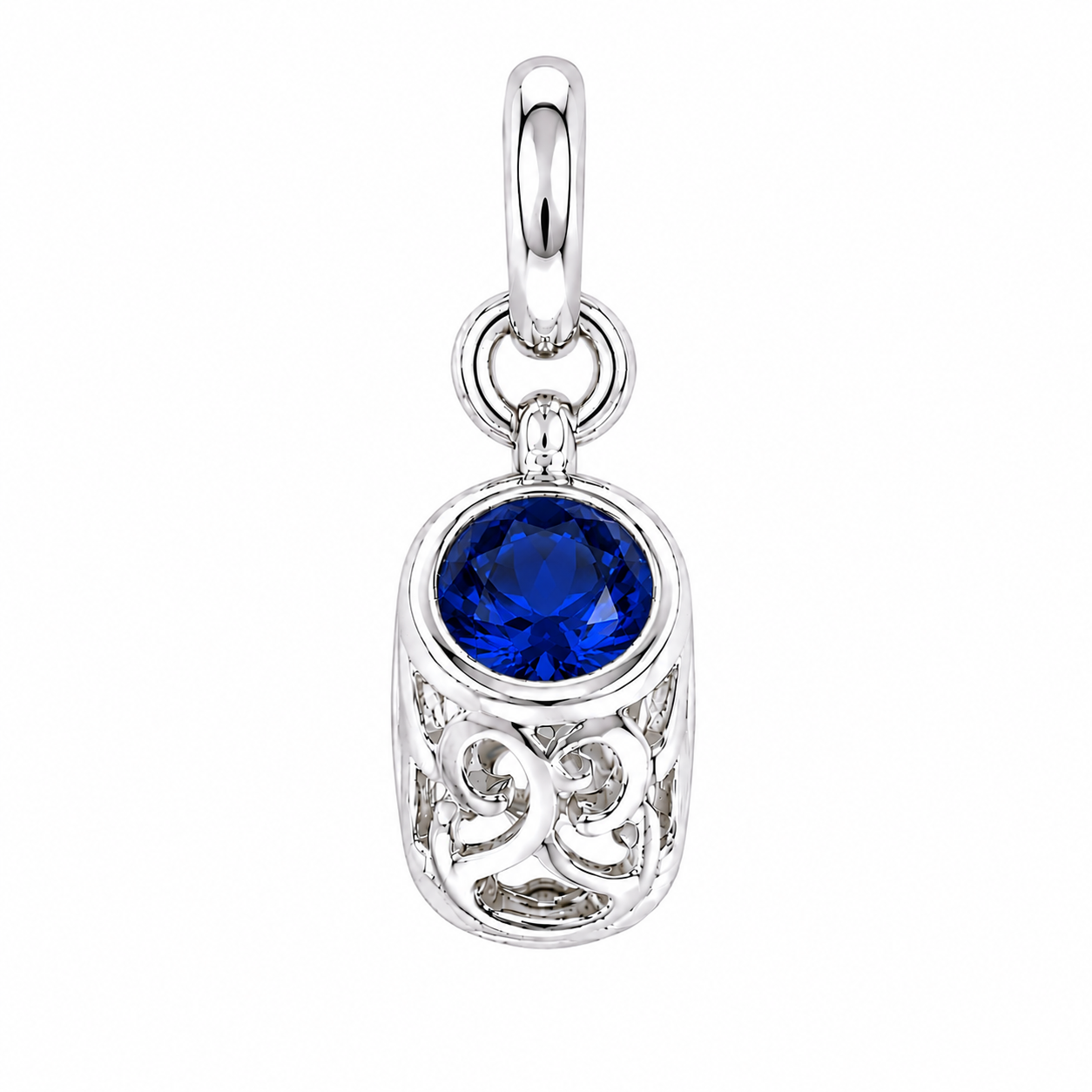 Sterling Silver Shoe Birthstone Pendant