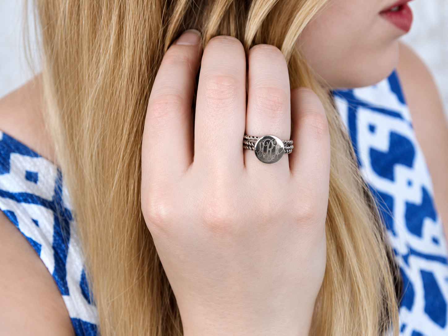 Sterling Silver Round Plain Top Rope Band Ring