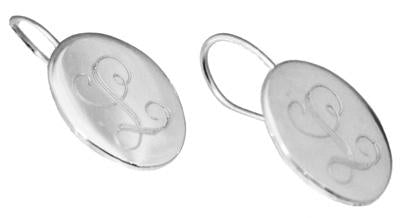 Sterling Silver Oval Engravable Earrings