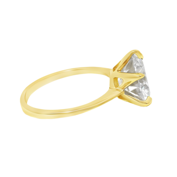 Sterling Silver 4.0CT Round Solitaire Moissanite Ring