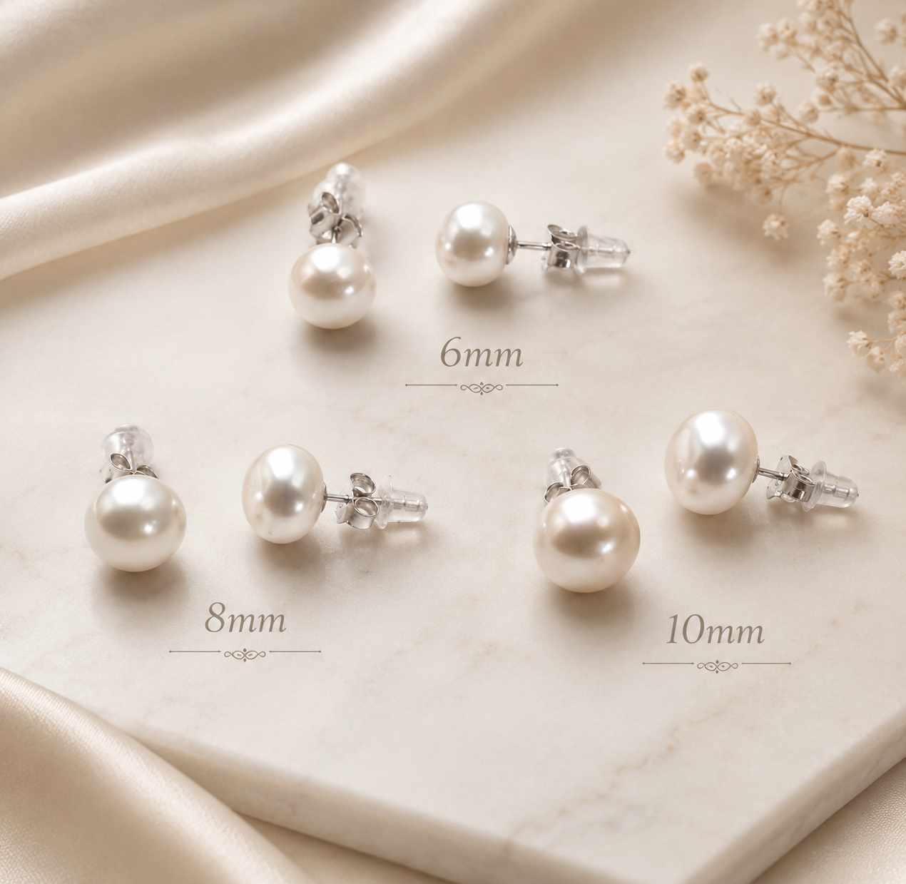 Sterling Silver Fresh Water Pearl Stud Earrings