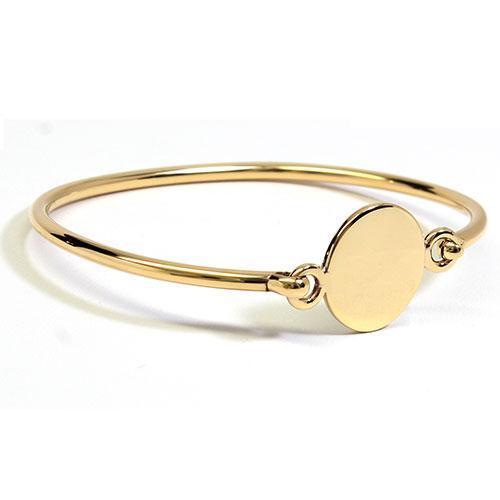 German Silver Engravable Round Disc Bangle