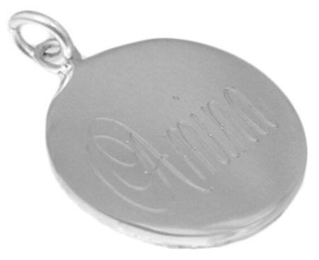 Engravable German Silver Round Pendant With Ring On Top - Atlanta Jewelers Supply