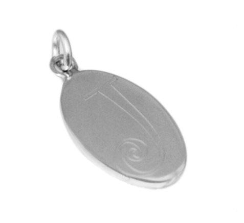 German Silver Engravable 1.3" Oval Pendant