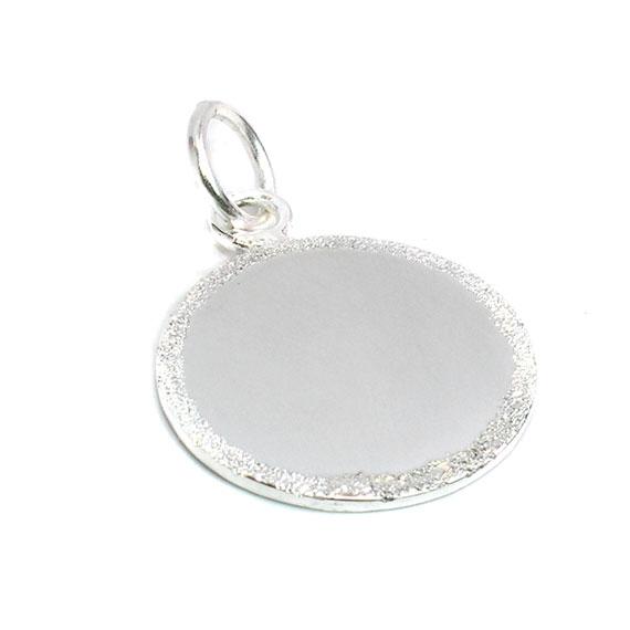 German Silver Engravable 0.7" (18MM) Round W/ Stardust Border Pendant