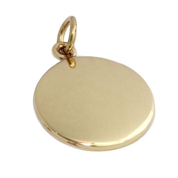 German Silver Engravable Gold 1" Round Pendant