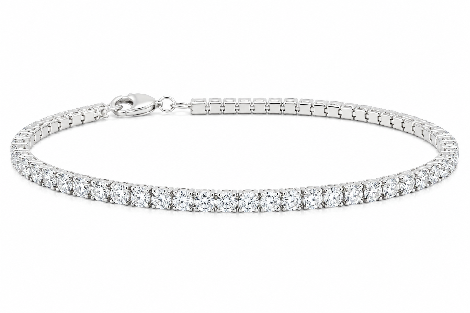 Sterling Silver 3mm CZ Tennis Bracelet (8")