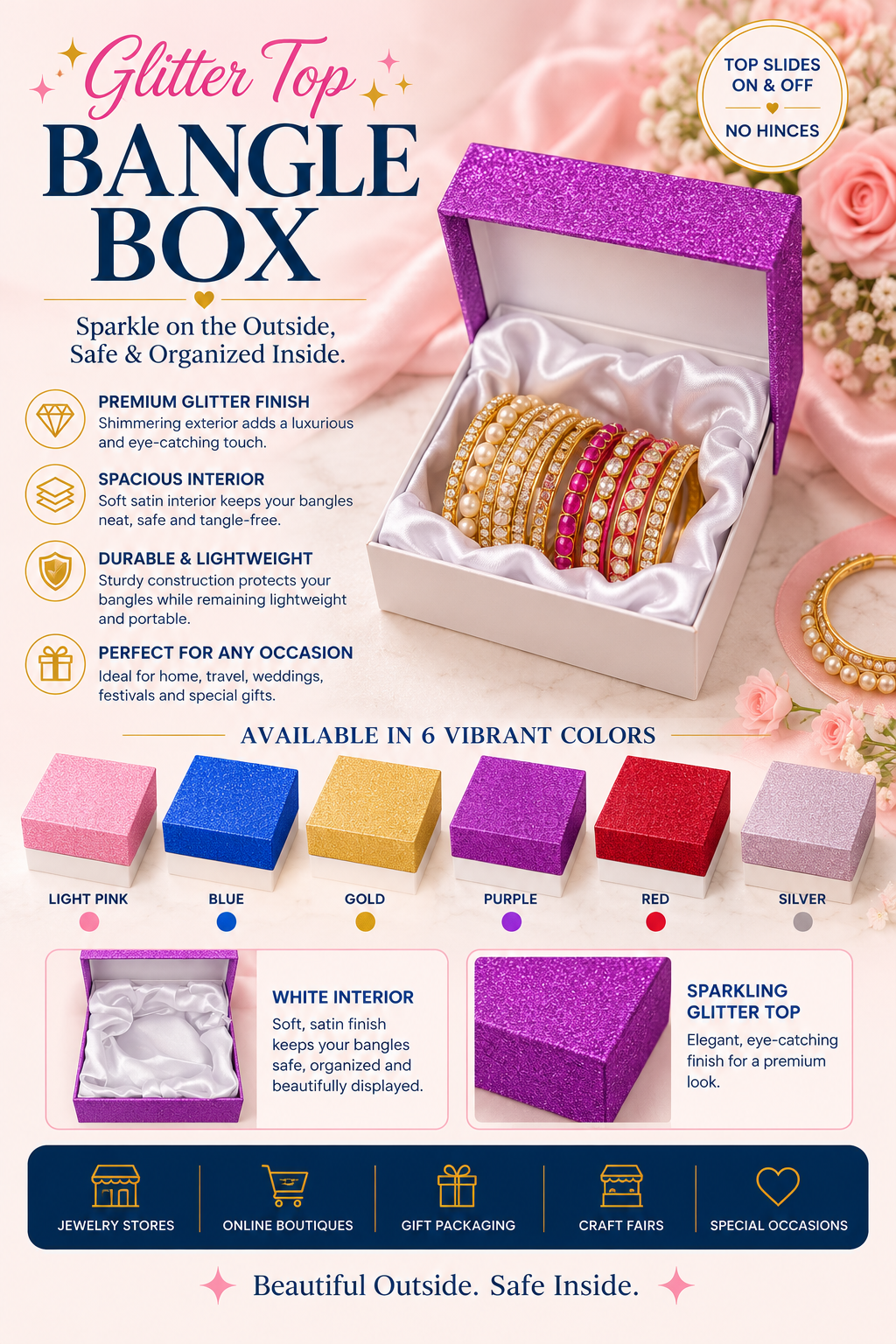 Glitter Top Bangle Box