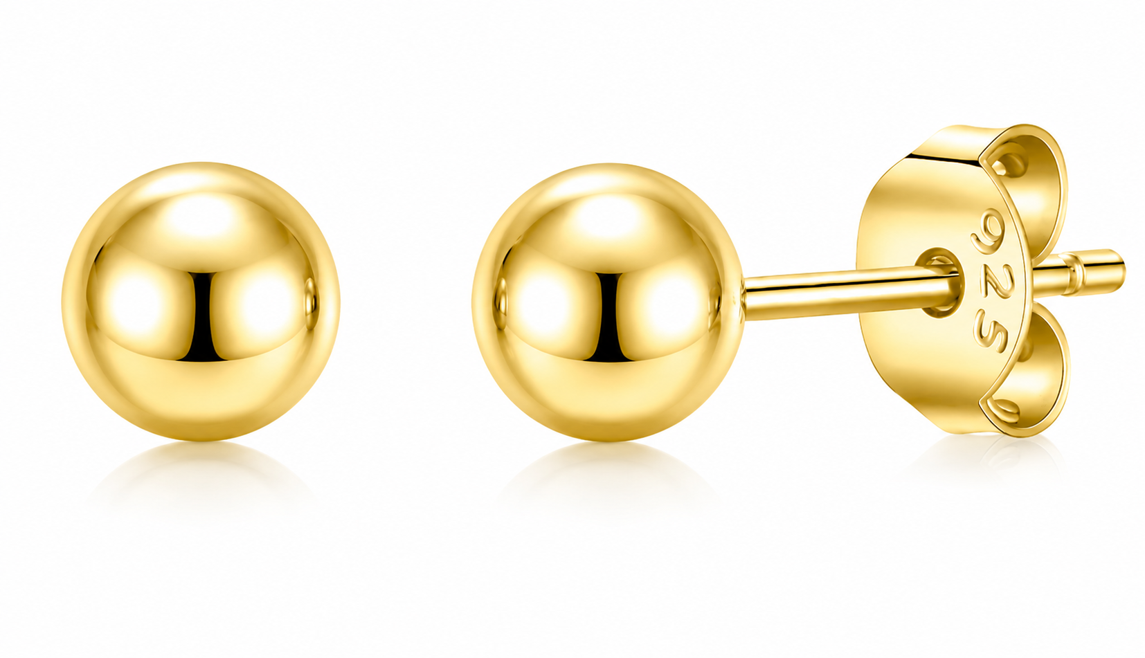 Sterling Silver Ball Studs (Rhodium and Gold Plated)