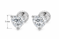 Sterling Silver Moissanite Heart Solitaire Screwback Earrings