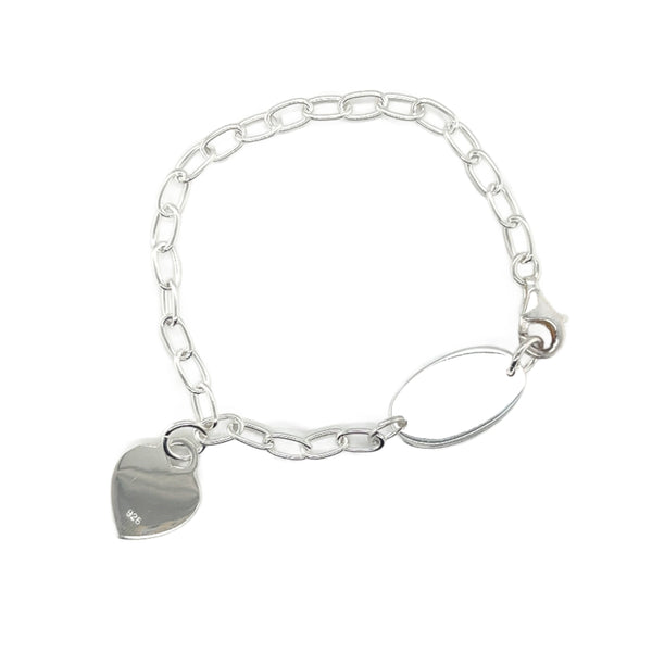 Sterling Silver Oval Rolo Link Baby Bracelet