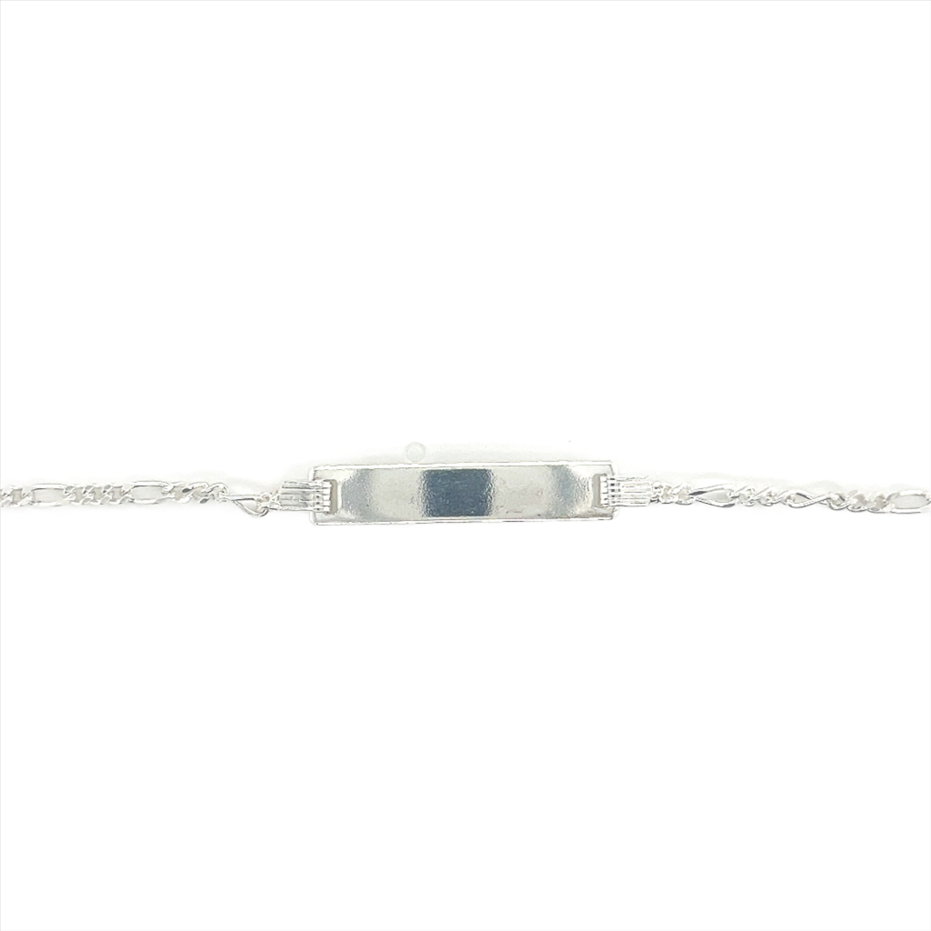 Sterling Silver Figaro Baby ID Bracelet (6")