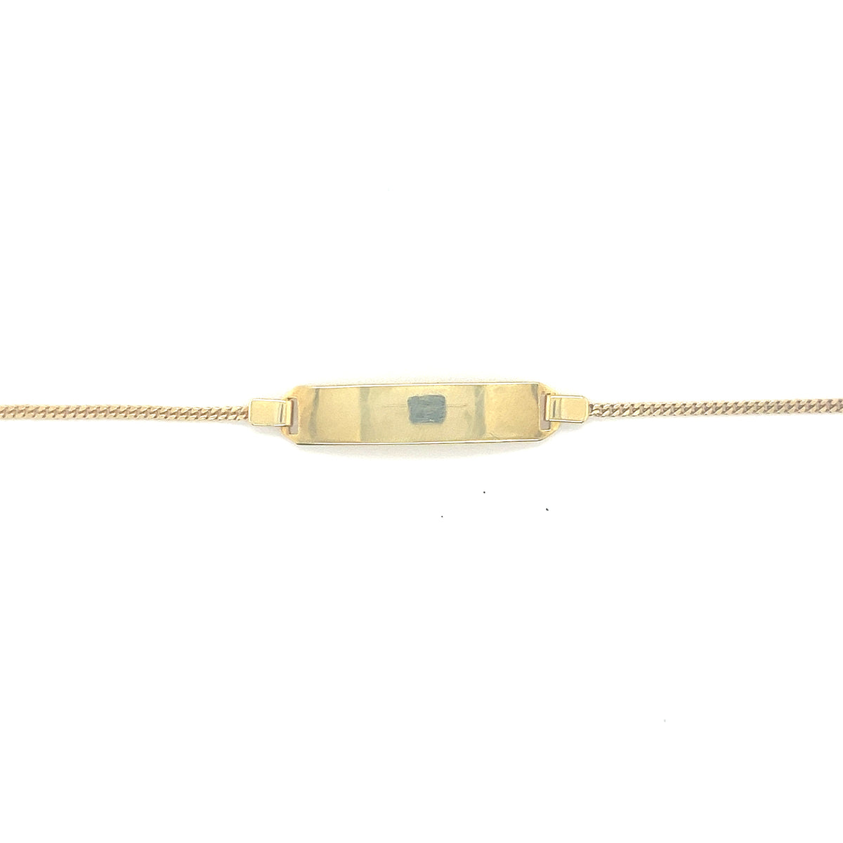 Sterling Silver Gold Plated Curb Chain Baby ID Bracelet (6")