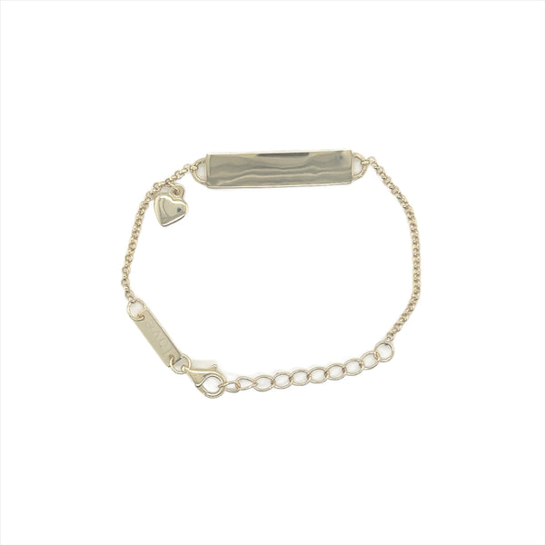 925 STERLING SILVER 14K GOLD PLATED BABY ID BRACELET