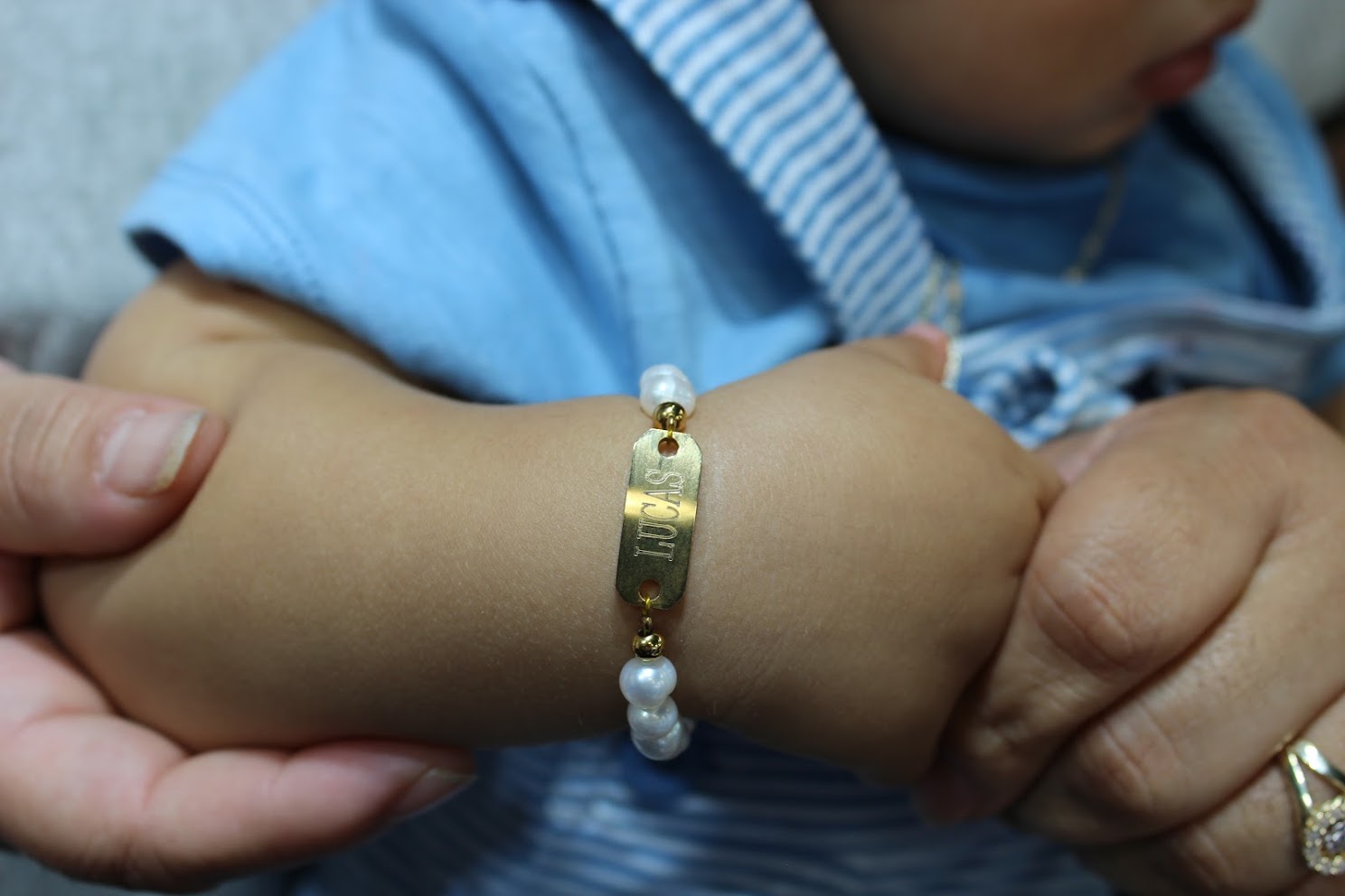 Freshwater Pearl Engraved Baby Bracelet