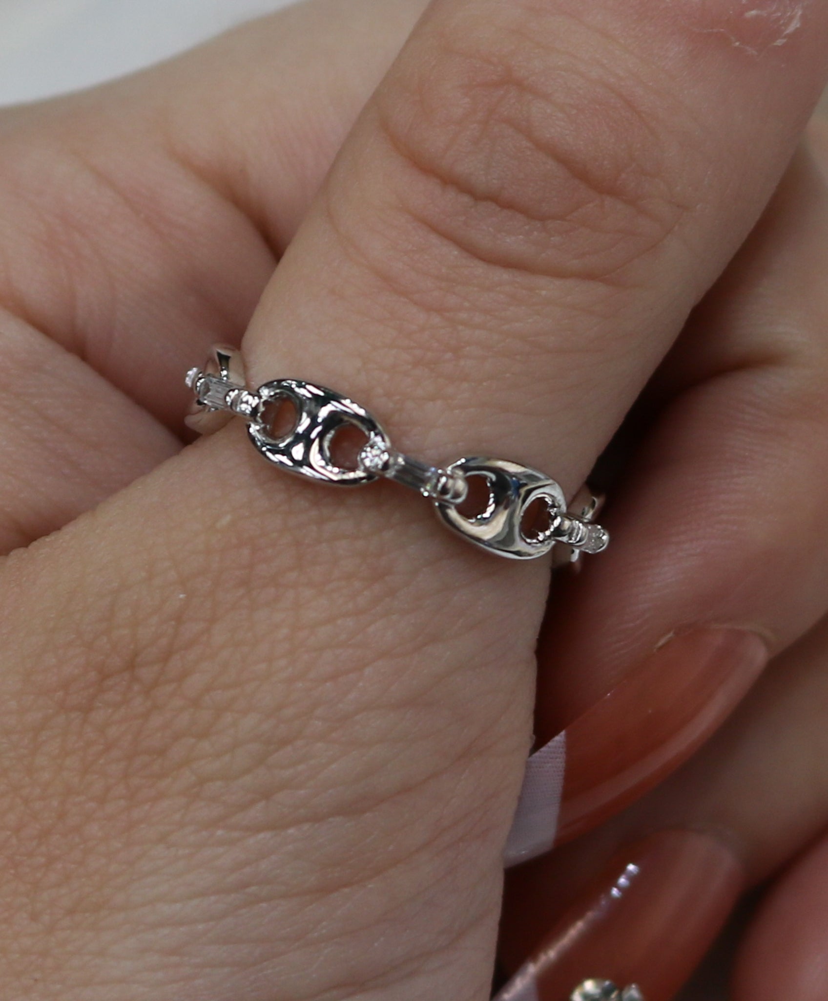 Sterling Silver Gucci Link Ring