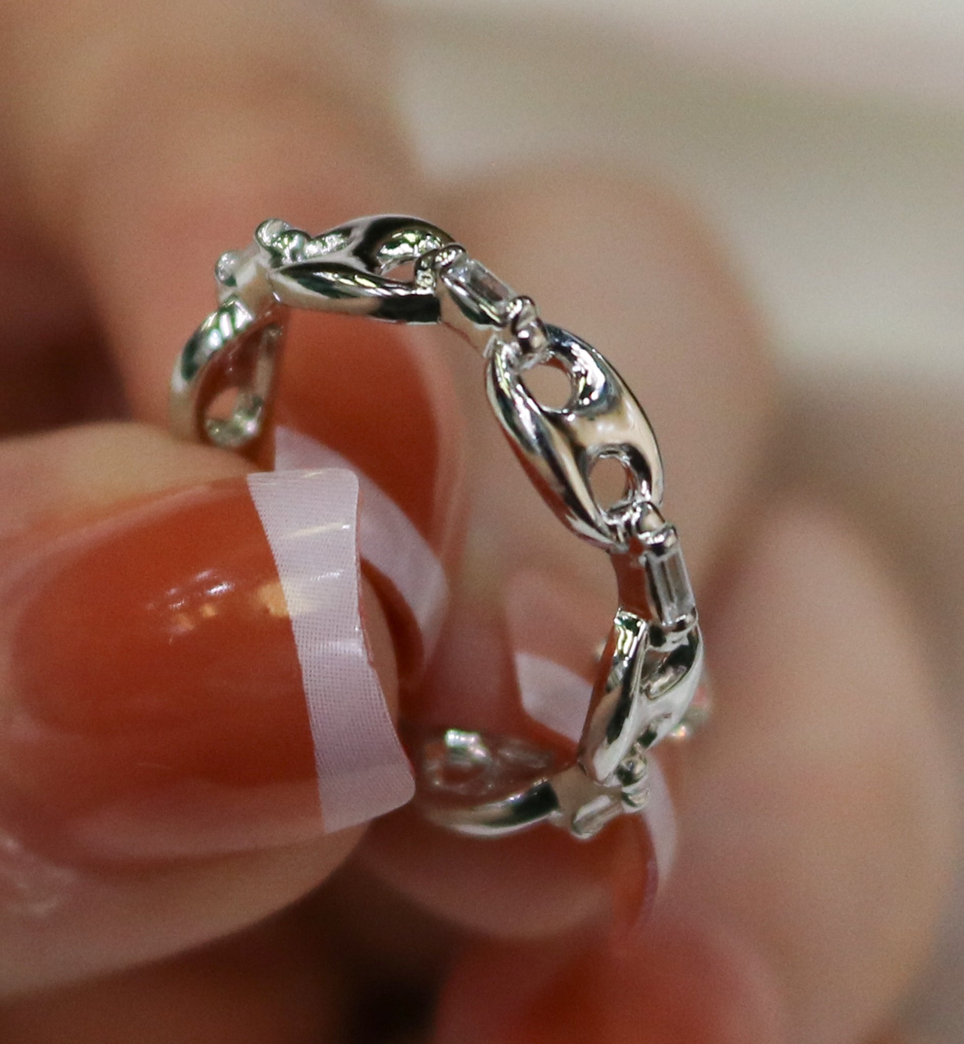 Sterling Silver Gucci Link Ring