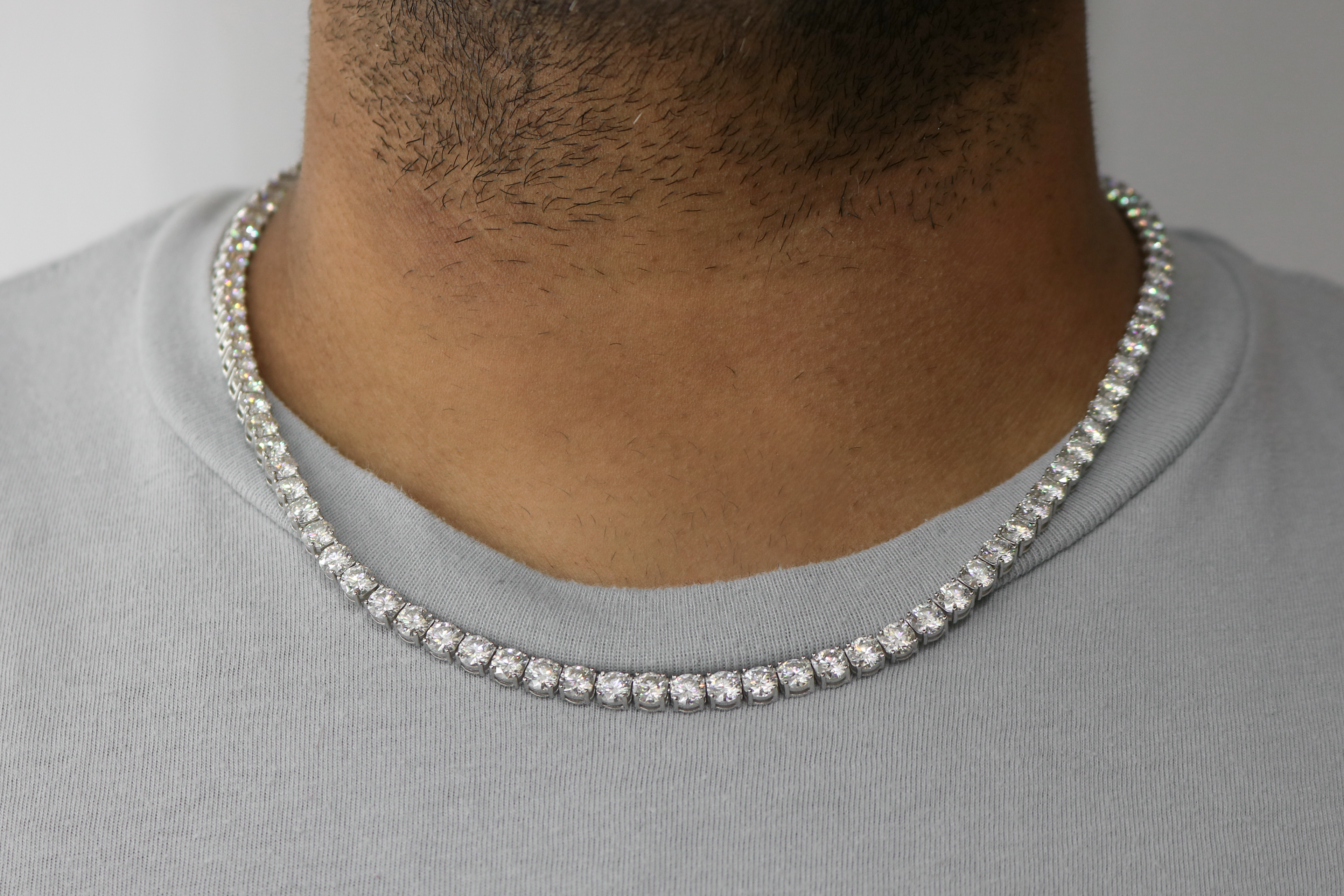 Sterling Silver Moissanite Tennis Chain
