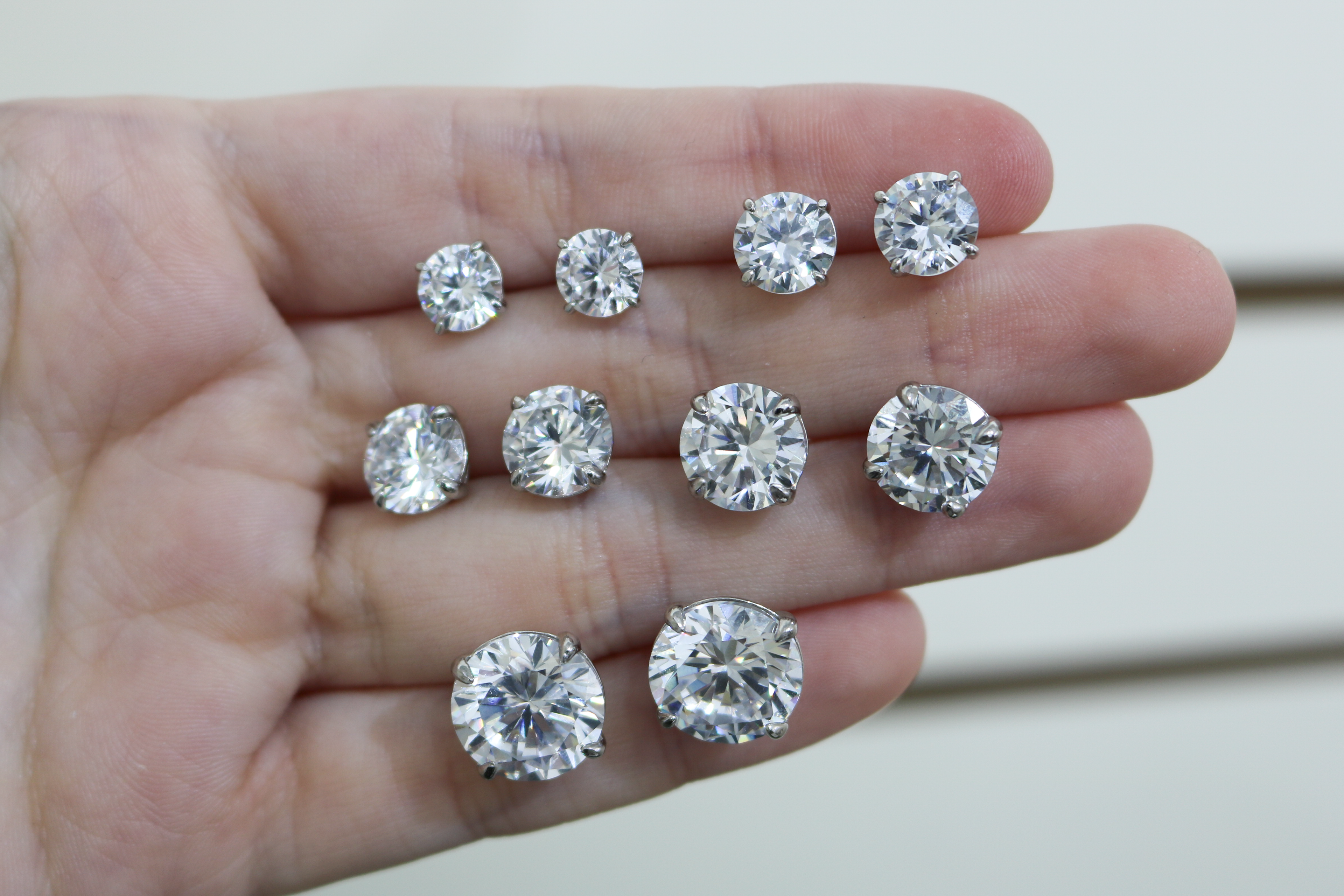 Sterling Silver Round CZ Studs