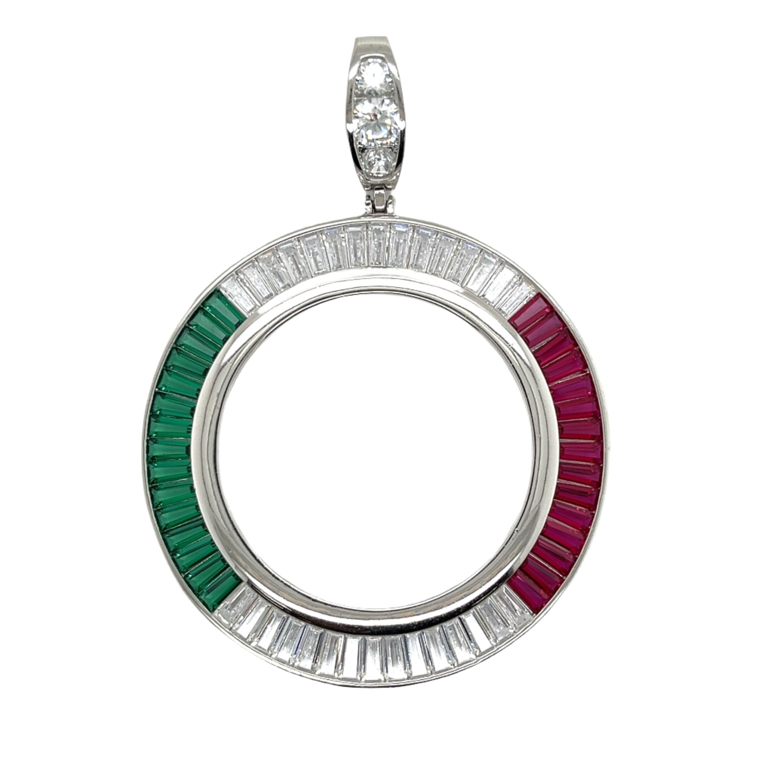 925 Mexican Sterling Silver Baguette Centenario Pendant