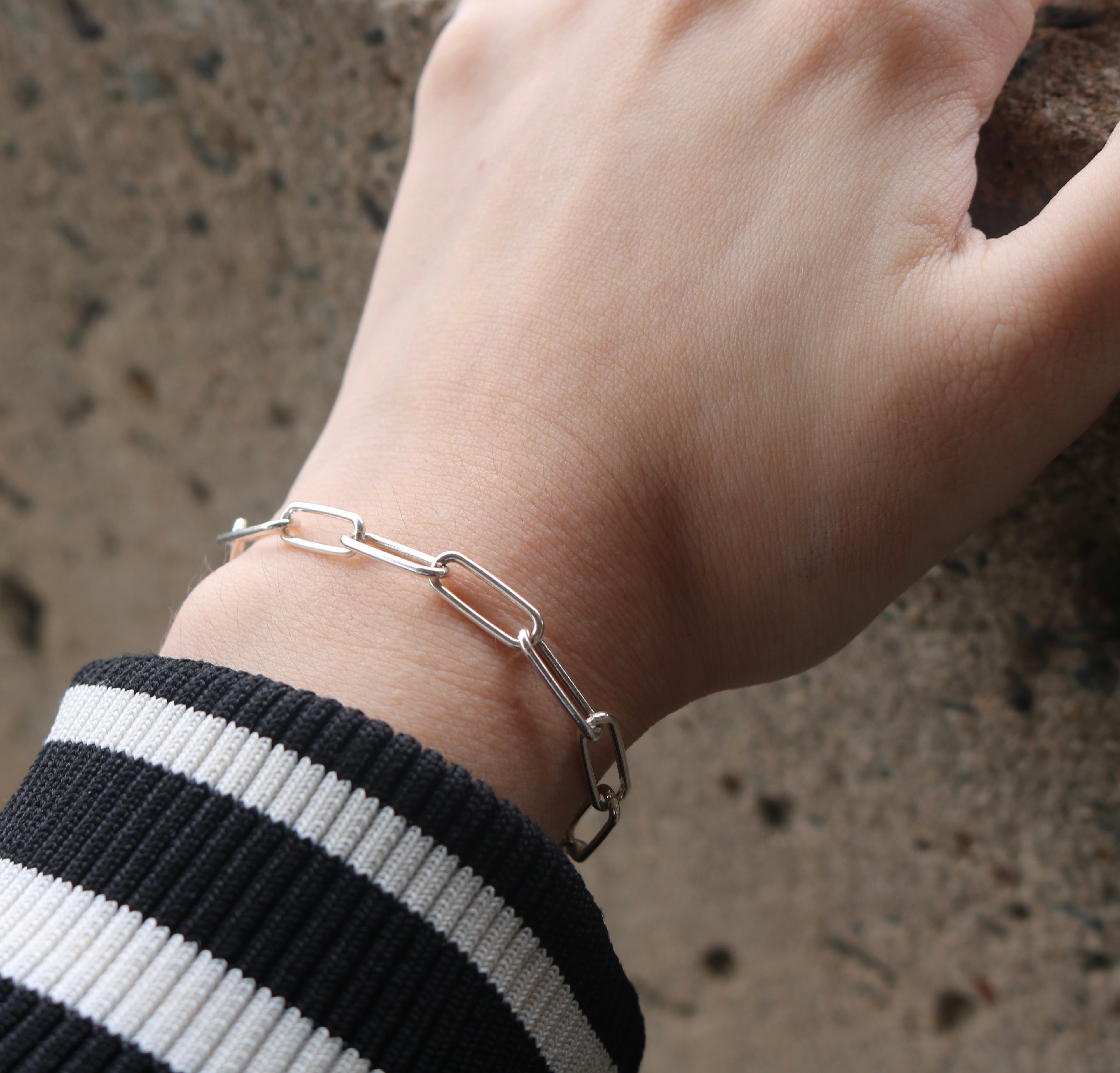 Stainless Engravable Paper Clip Bracelet