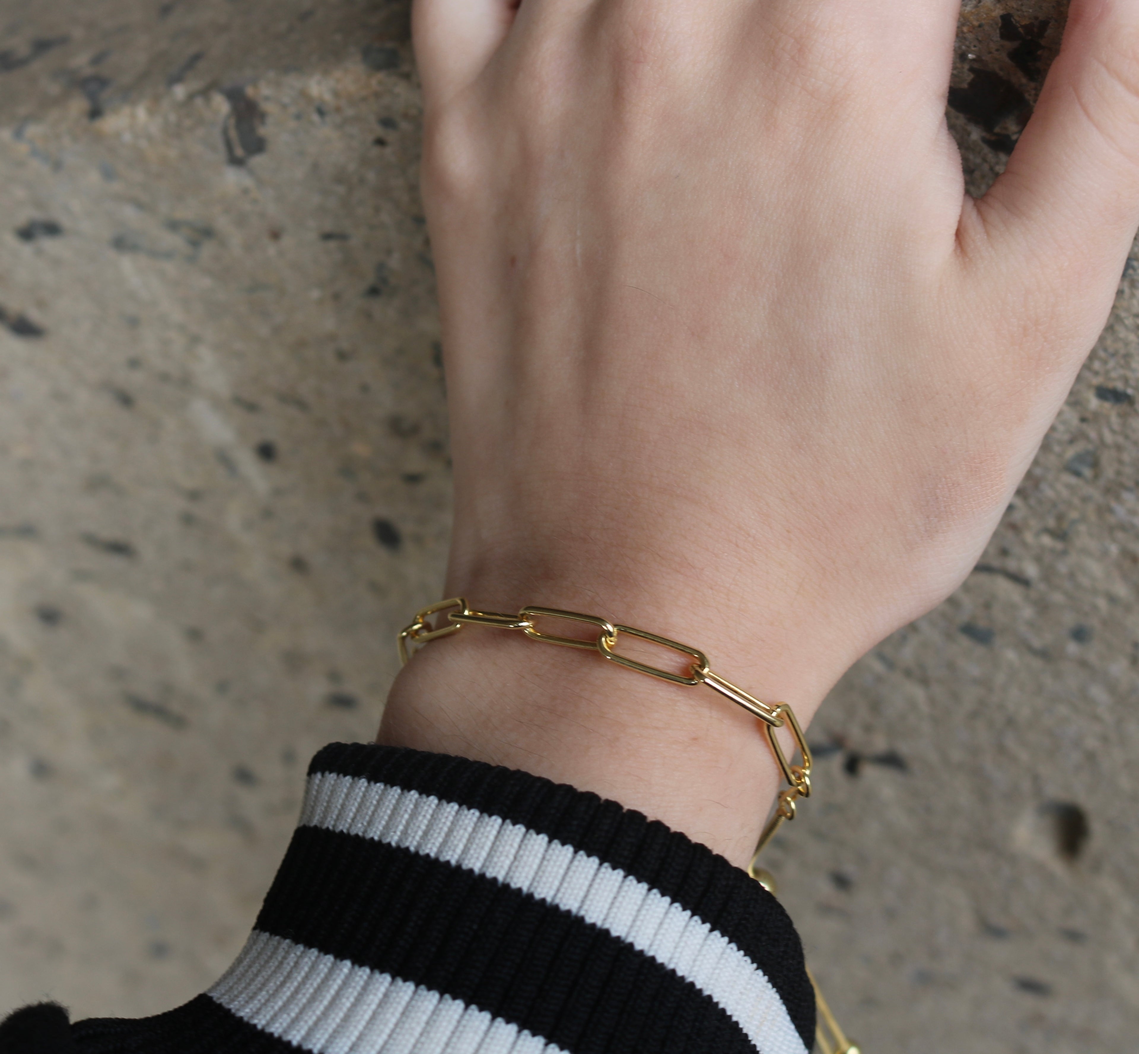 Stainless Engravable Paper Clip Bracelet